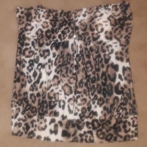 Strapless animal print top